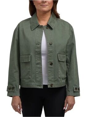 Hunter Women's Button Front Olive Green Utility Jacket, Large- NWT